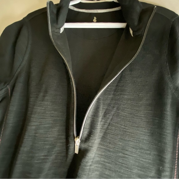 Tommy Bahama Black Tobago Bay Half Zip Pima Blend Knit Dress Large Travel Sporty - Picture 6 of 9